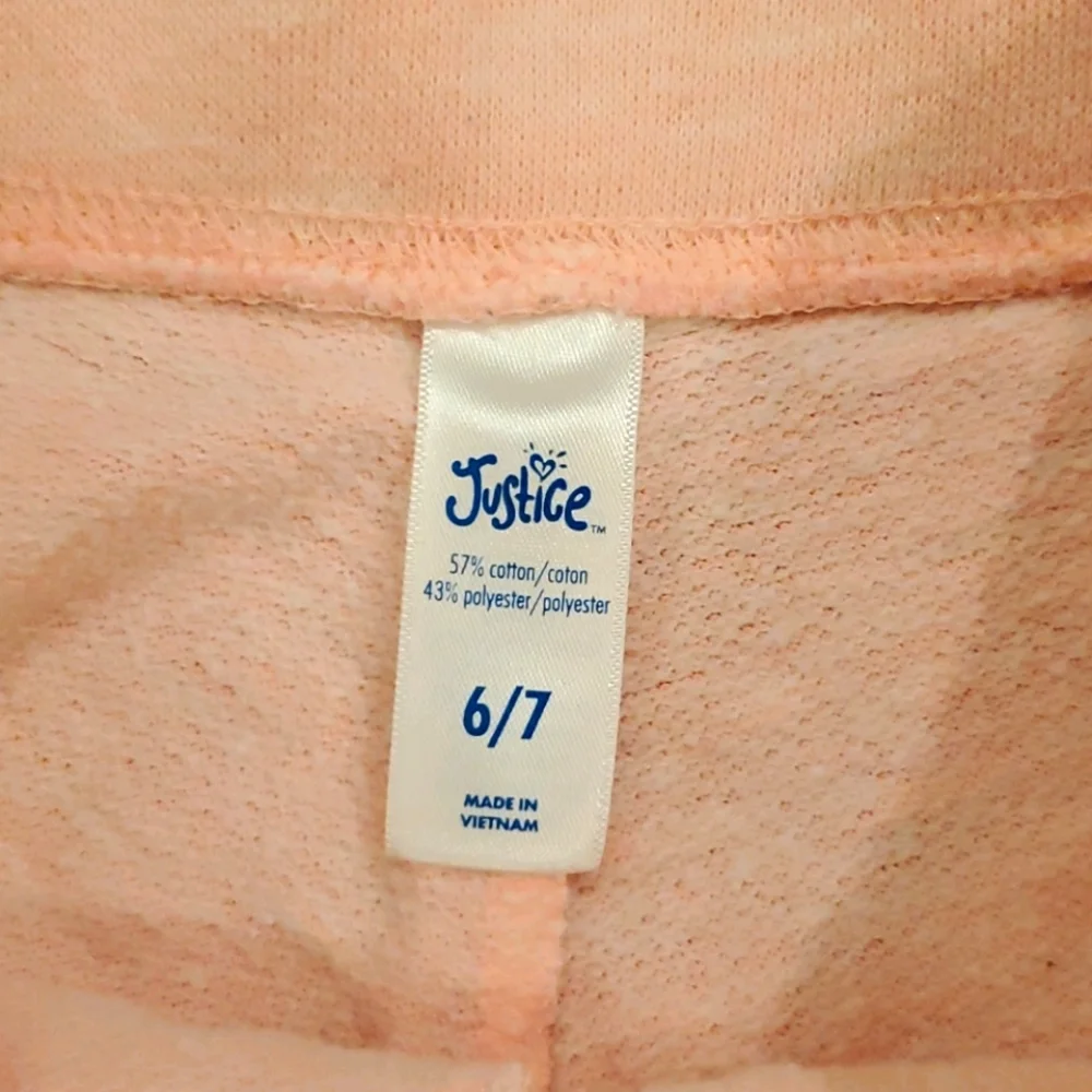 Justice girls pink elastic waist shorts size 6/7